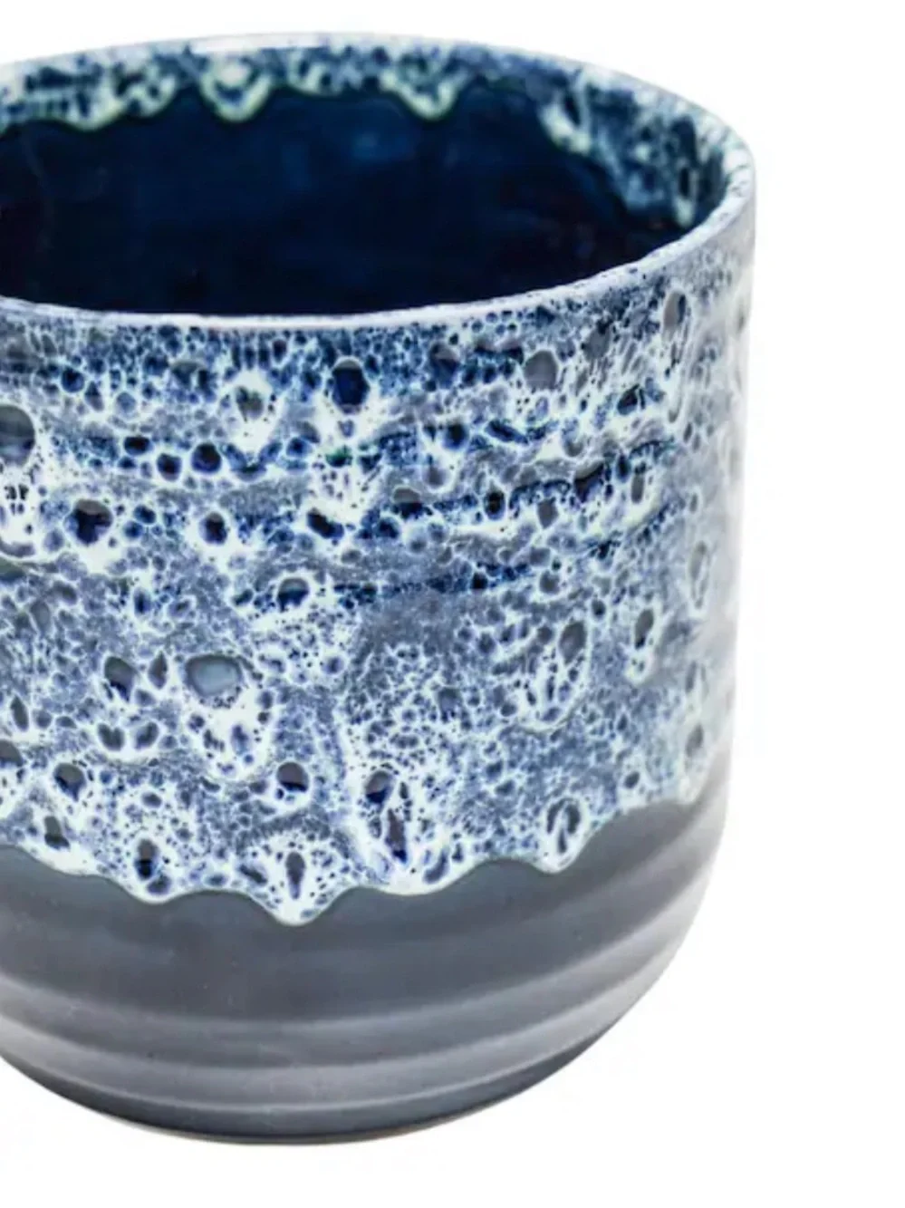NWOT Allen + Roth Sapphire Glazed Ceramic Round Indoor Planter